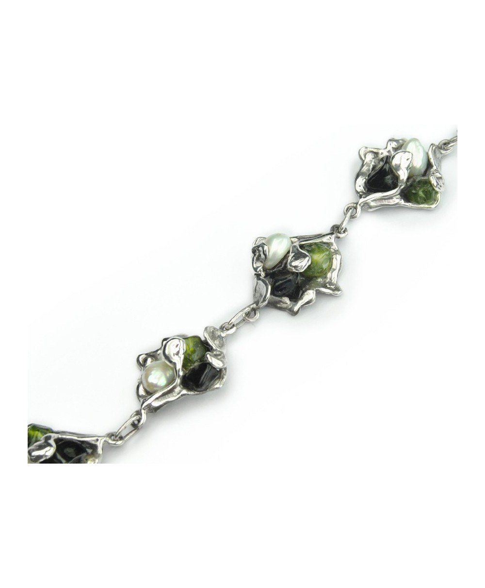 Pulsera Teide de Plata de Ley y Minerales Naturales de La Perionda Pulsera Teide de Plata de Ley y Minerales Naturales de La Perionda