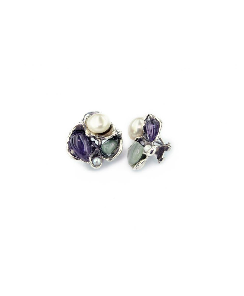 Pendientes Plata de Ley con Minerales Naturales de La Perionda Pendientes Plata de Ley con Minerales Naturales de La Perionda