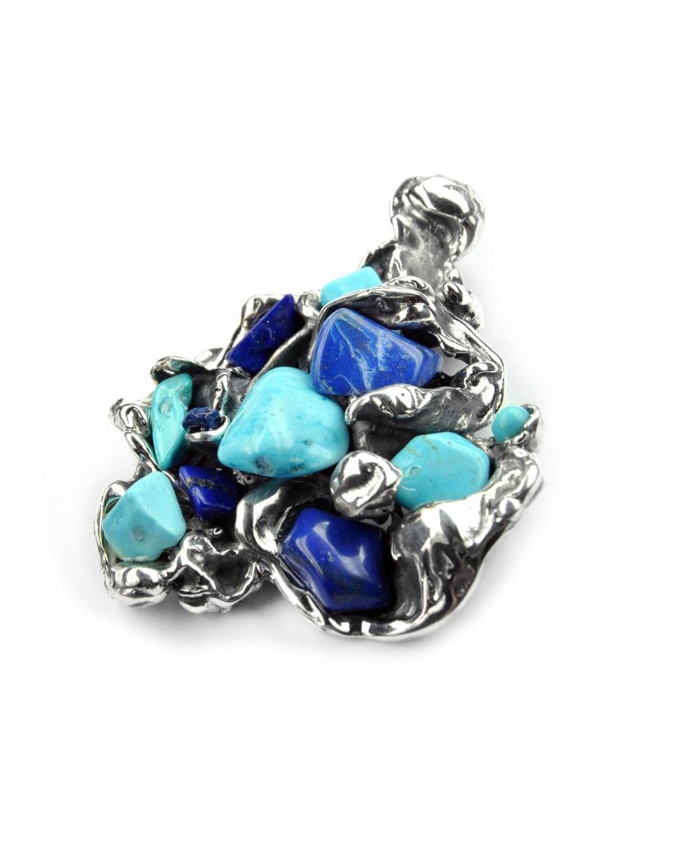 Colgante o Broche Plata de Ley y Minerales Naturales de La Perionda Colgante o Broche Plata de Ley y Minerales Naturales de La Perionda
