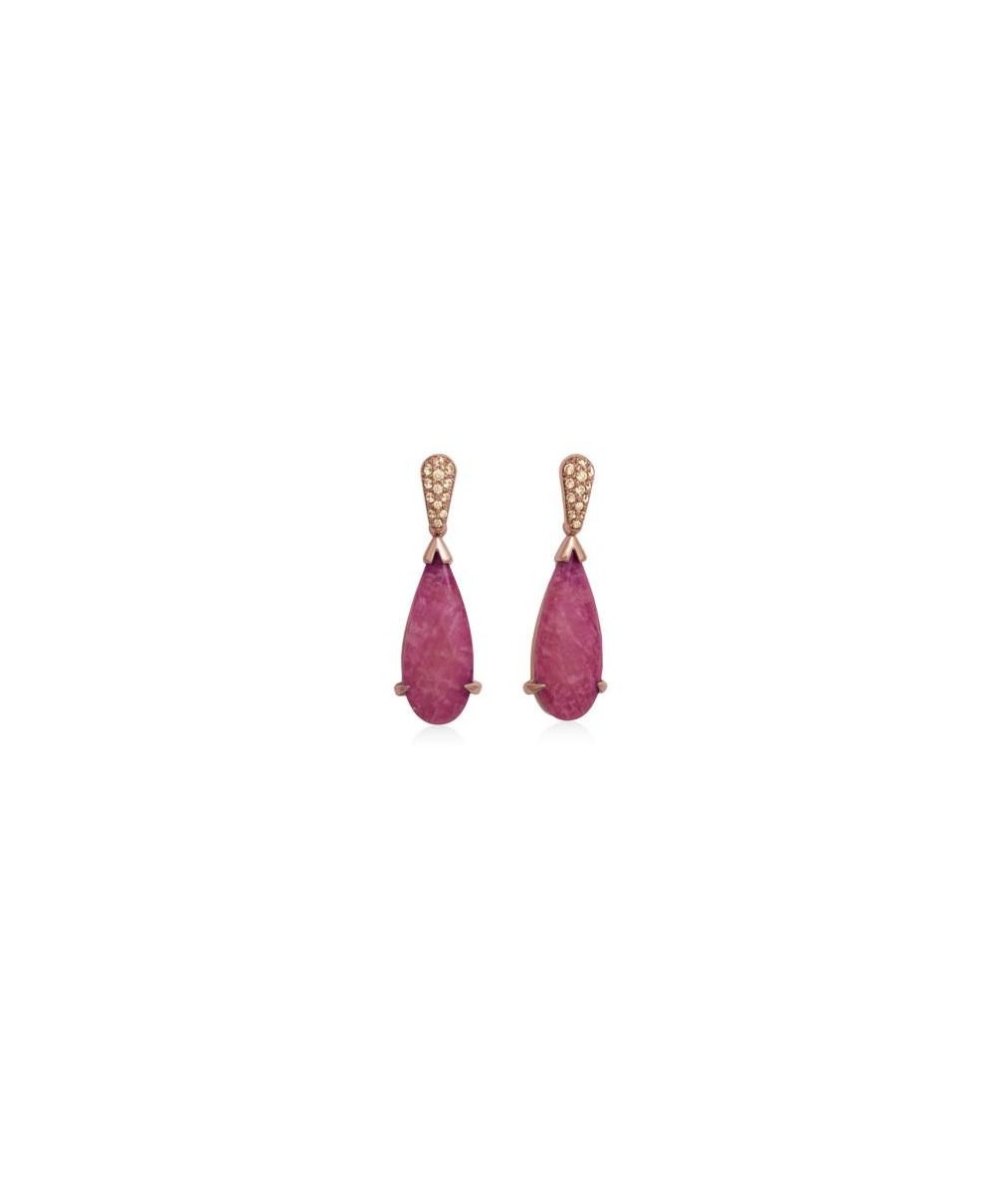 Pendientes Amazon Rojo en Plata Rosa de Marina García Pendientes Amazon Rojo en Plata Rosa de Marina García