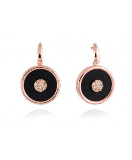 Pendientes Moon Negro en Plata Rosa de Marina García