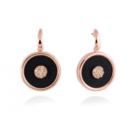 Pendientes Moon Negro en Plata Rosa de Marina García