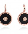 Pendientes Moon Negro en Plata Rosa de Marina García