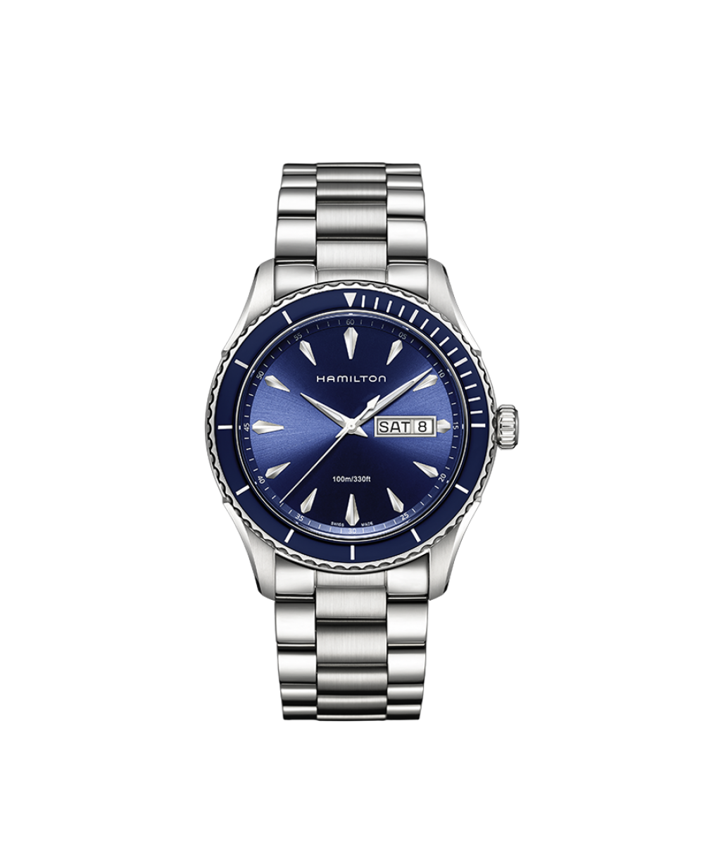 Reloj Hamilton Jazzmaster Seaview Day Date Quartz Azul