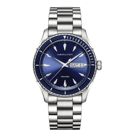 Reloj Hamilton Jazzmaster Seaview Day Date Quartz Azul