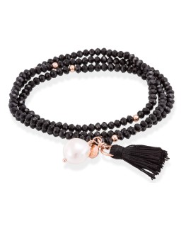 Pulsera Zen Negro en plata...