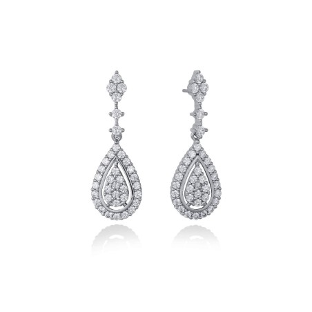 Pendientes novia Lagrima en plata 9205PT