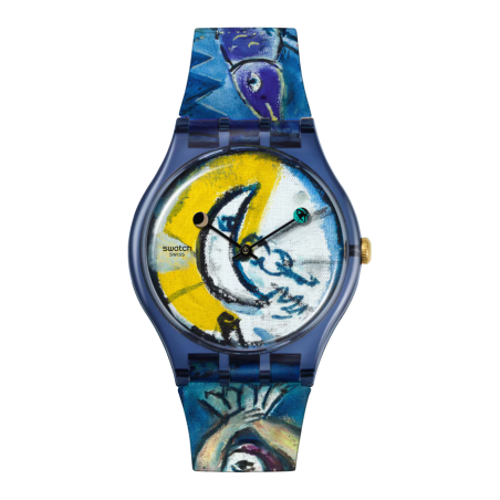 Reloj Swatch Chagall's Blue Circus SUOZ365