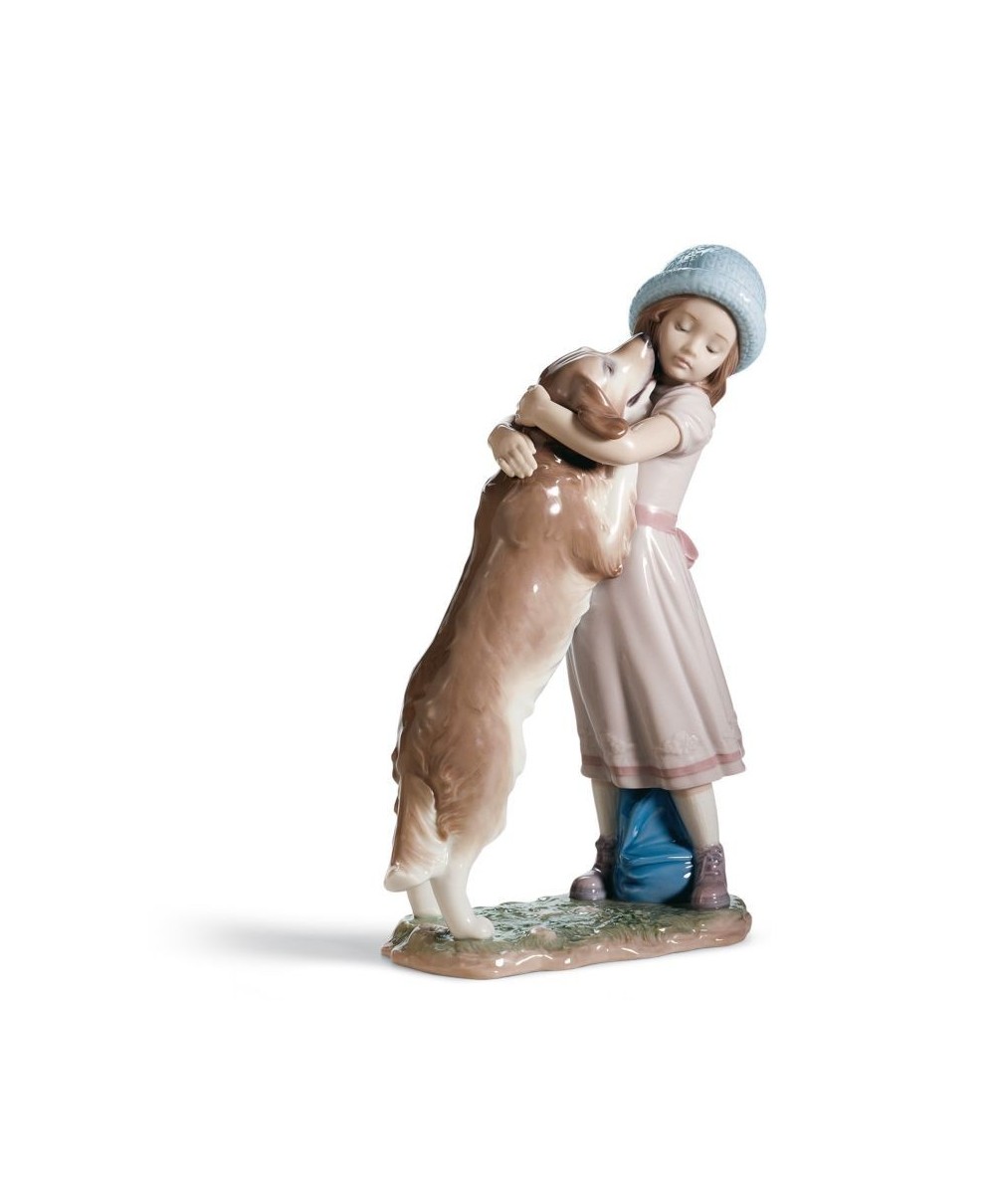 FIguras regalo de Lladró Figura Niña con Perro Cariñosa Bienvenida FIguras regalo de Lladró Figura Niña con Perro Cariñosa Bienvenida